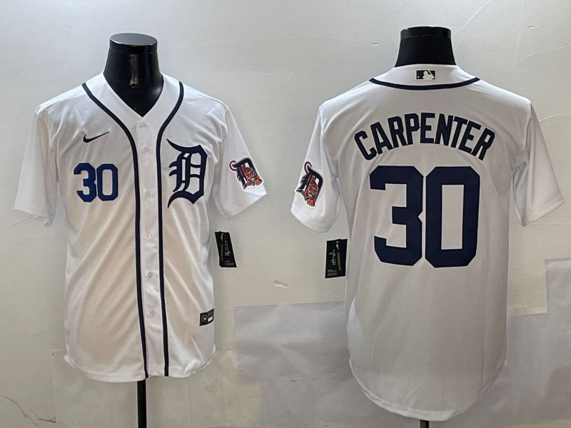 Men Detroit Tigers #30 Carpenter White Game 2025 Nike MLB Jersey style 3112